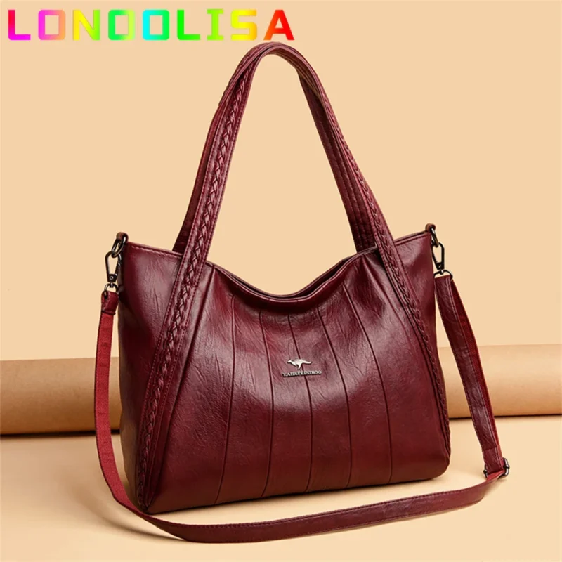 Premium Microfiber Leather Tote with Multi-Compartment Design - Versatile Women's Professional Shoulder Bag - Image 3
