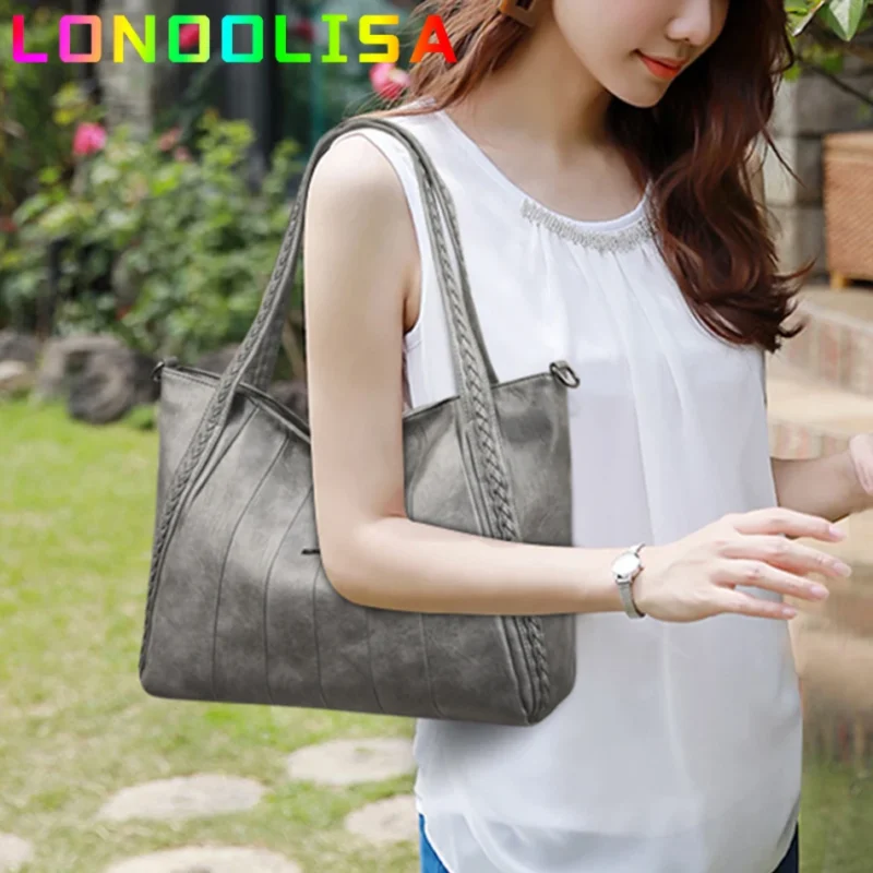 Premium Microfiber Leather Tote with Multi-Compartment Design - Versatile Women's Professional Shoulder Bag - Image 2