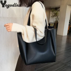 Professional PU Leather Work Tote - Large Capacity Shoulder Bag for Women - Classic Retro Style