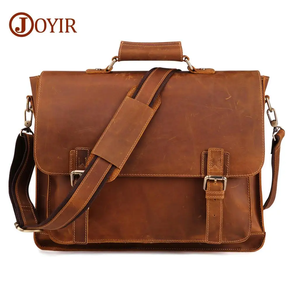 Comparison of slim and large leather briefcase styles for different professional needs