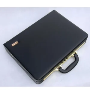 Premium PU Leather Messenger Briefcase with Laptop Compartment - Professional Business Bag for 14-18 Inch Computers