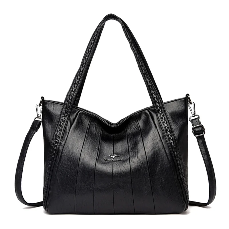 Premium Microfiber Leather Tote with Multi-Compartment Design - Versatile Women's Professional Shoulder Bag - Image 11