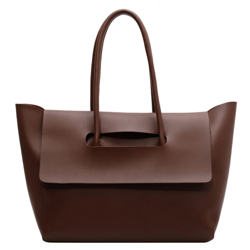 Vintage PU Leather Work Tote Bag with Large Capacity for Women - Professional Casual Shoulder Handbag - Image 6