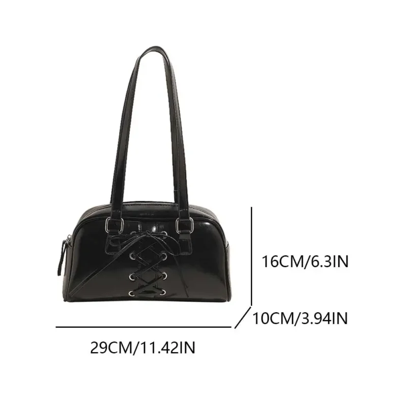 Y2K Aesthetic Red PU Leather Shoulder Bag with Top Handle for Women - Fashion Tote Purse - Image 23