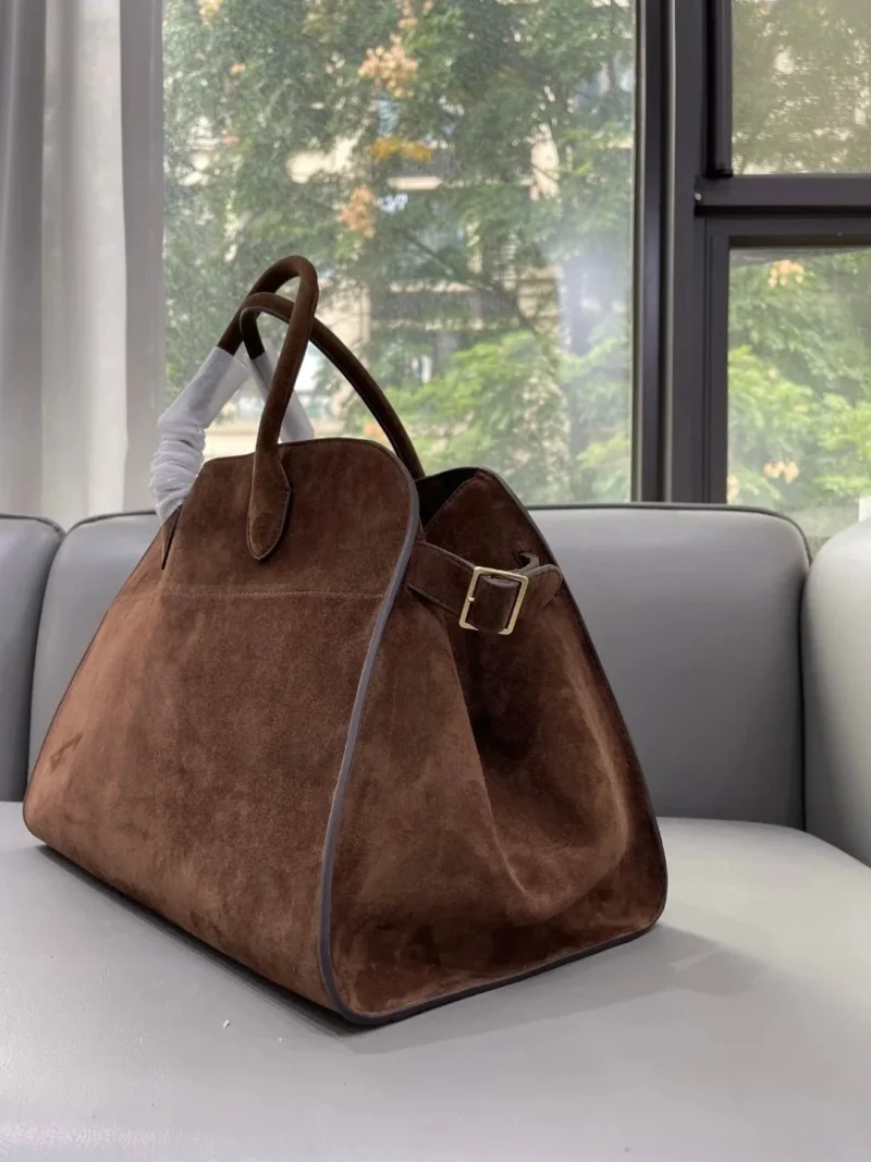 Genuine Cowhide Leather Tote with Suede Interior - Large Capacity Professional Work Bag for Women - Image 6