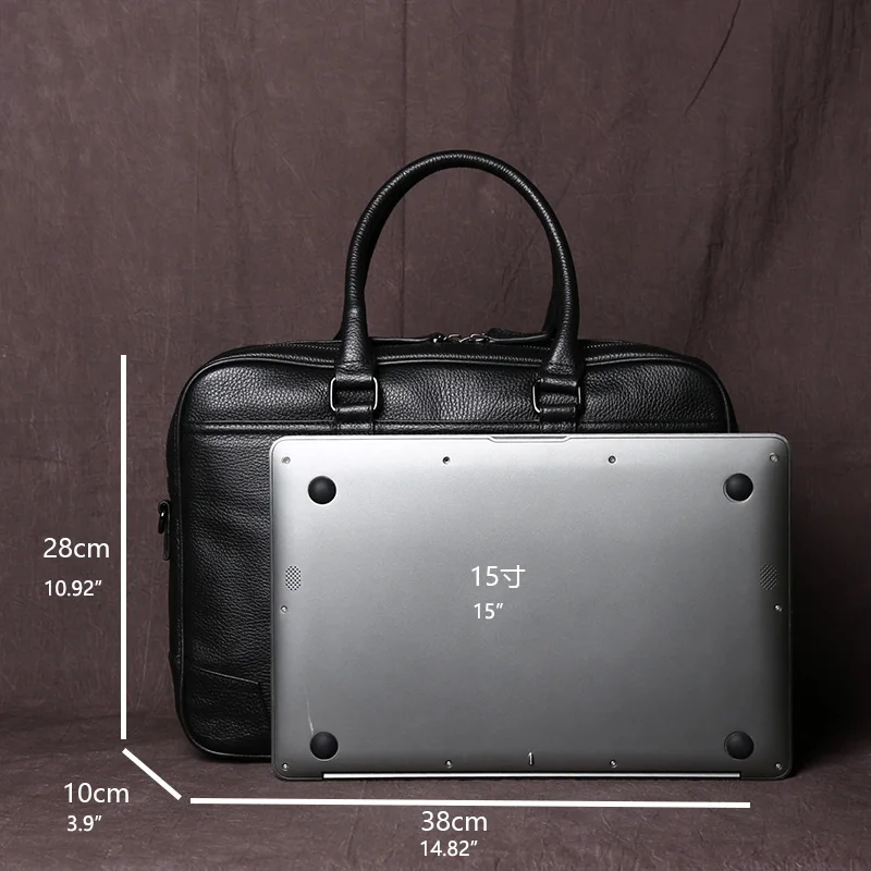Professional leather messenger bag styled for formal business settings