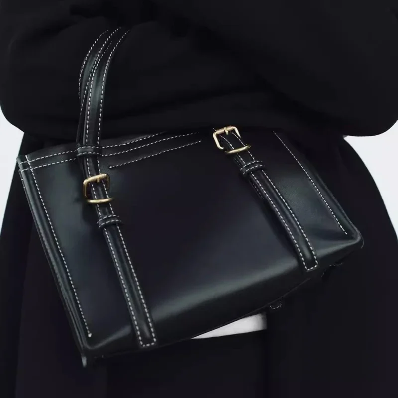PU Leather Work Tote Bag with Shoulder Strap for Women - Professional Office Handbag - Image 5
