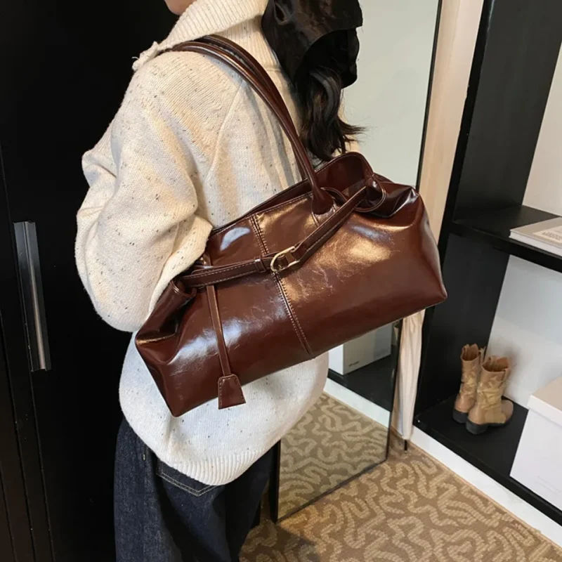 Premium Vegan Leather Hobo Bag with Tassel Detail - Slouchy Professional Tote for Women - Image 3