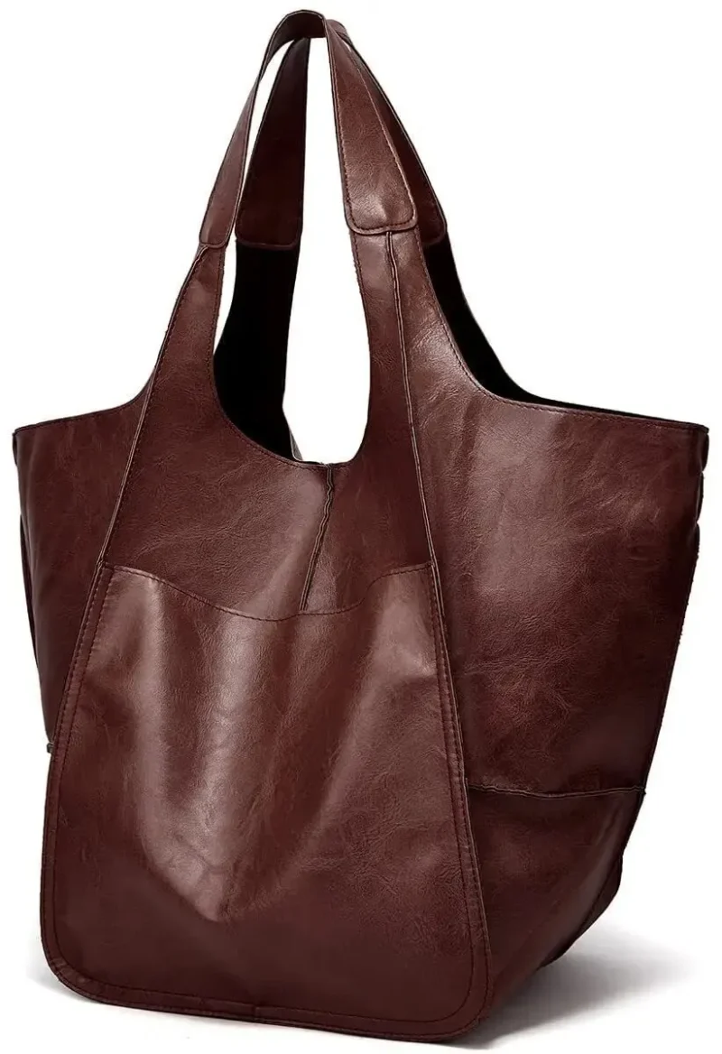 Premium PU Leather Work Tote with Spacious Compartments for Women - Professional Bucket Bag - Image 10