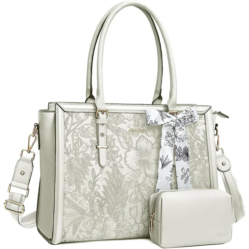Professional PU Leather Laptop Tote Bag for Women - 15.6 Inch Notebook Shoulder Bag with Organizers - Image 9