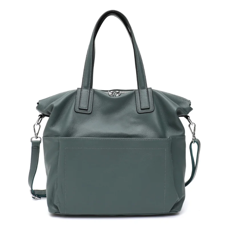 Genuine Leather Work Tote Bag with Compartments for Women - Professional Commuter Shoulder Handbag - Image 8