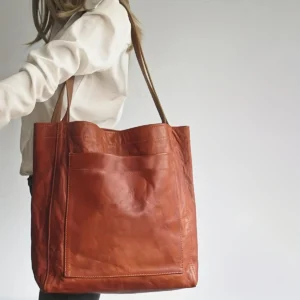 Vintage Faux Leather Work Tote with Large Capacity for Women - Professional Everyday Carry Bag