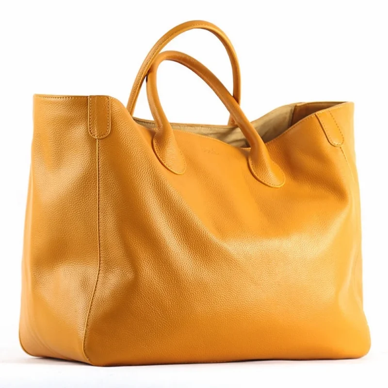 Full Grain Leather Oversized Tote Bag with Organizer Pockets for Professional Women - Daily Commuter & Travel Carryall - Image 4