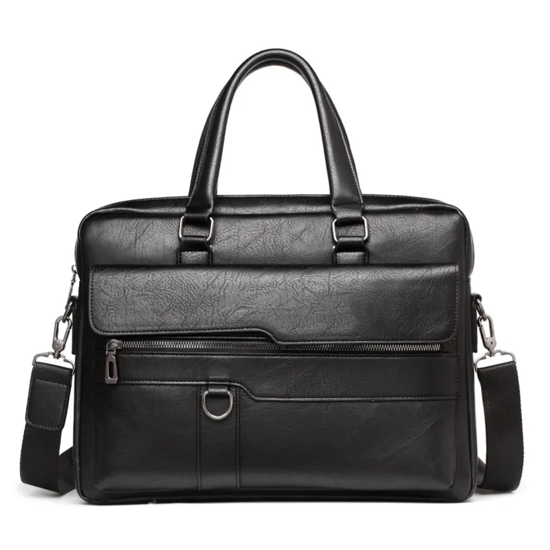 Executive PU Leather Briefcase with 14-Inch Laptop Compartment for Men - Professional Business Messenger Bag - Image 5