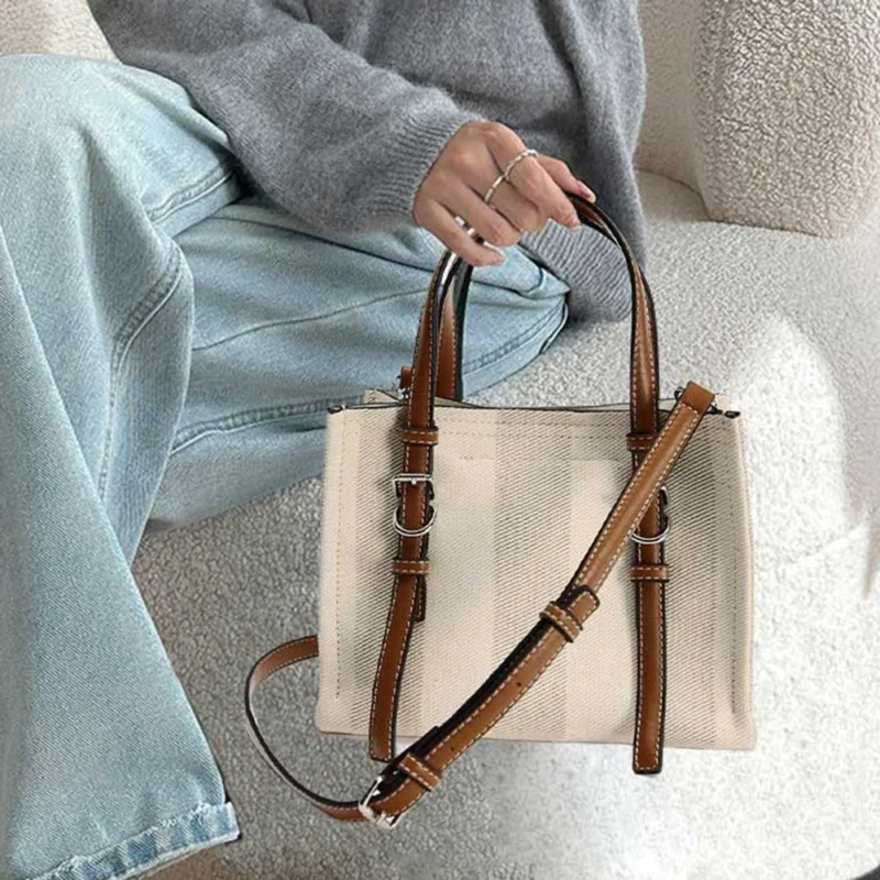 PU Leather Work Tote Bag with Shoulder Strap for Women - Professional Office Handbag - Image 4