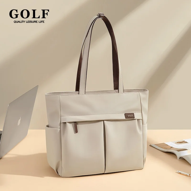 Tan Leather Work Tote