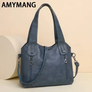 Vegan Leather Tote Bag with Multiple Compartments for Women - Professional Everyday Shoulder Messenger