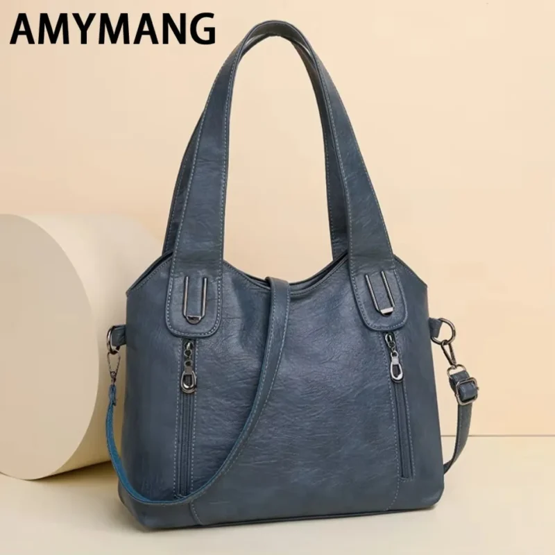 Vegan Leather Tote Bag with Multiple Compartments for Women - Professional Everyday Shoulder Messenger