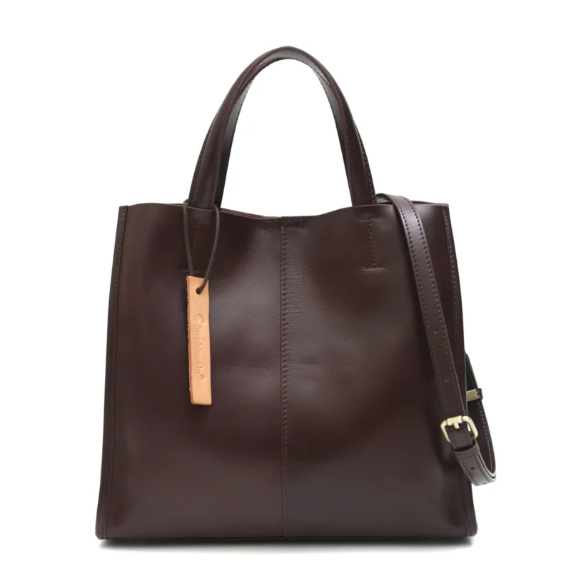 Full Grain Genuine Leather Work Tote with Laptop Compartment for Women - Professional Business Handbag - Image 11