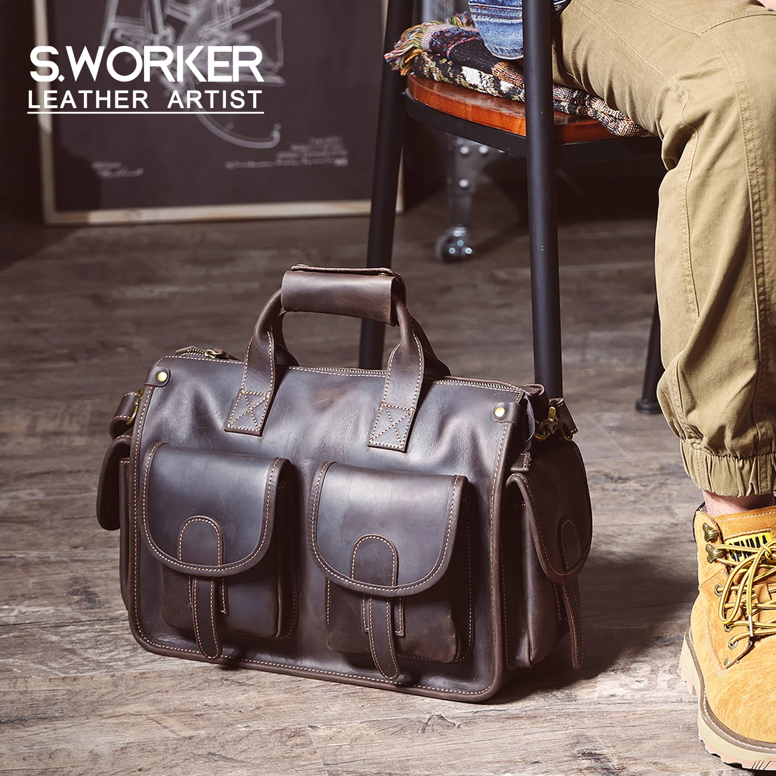 Vintage Style Messenger Bag