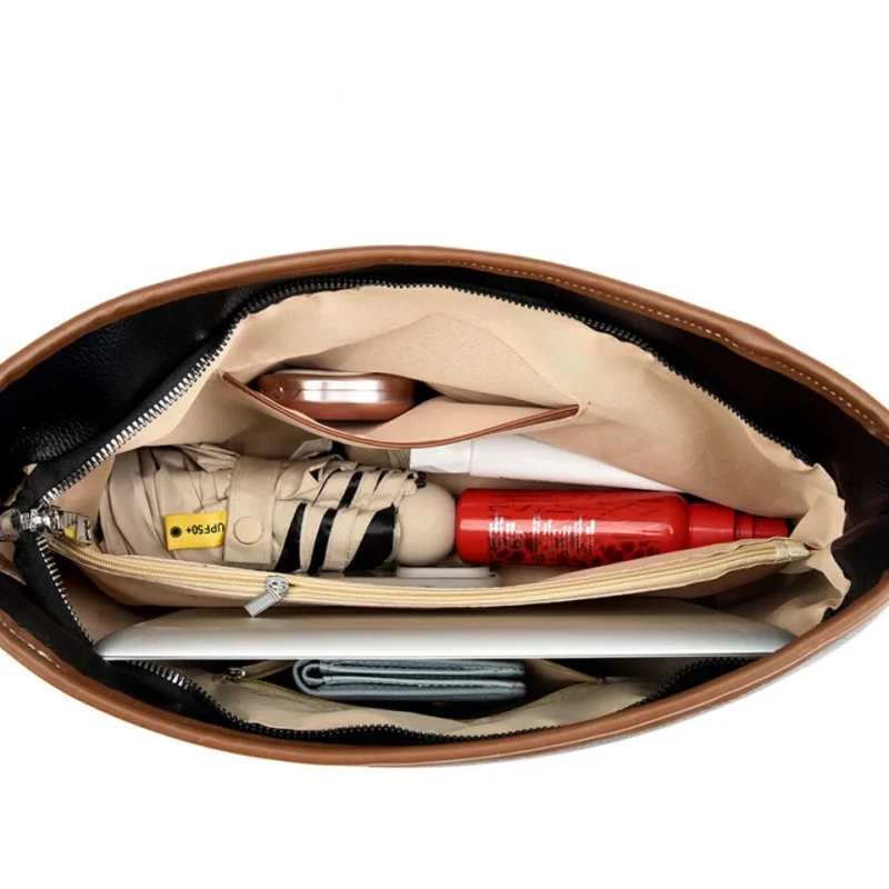 Soft PU Leather Crossbody Shoulder Bag with Dual Straps - Casual Fashion Tote for Women - Image 6