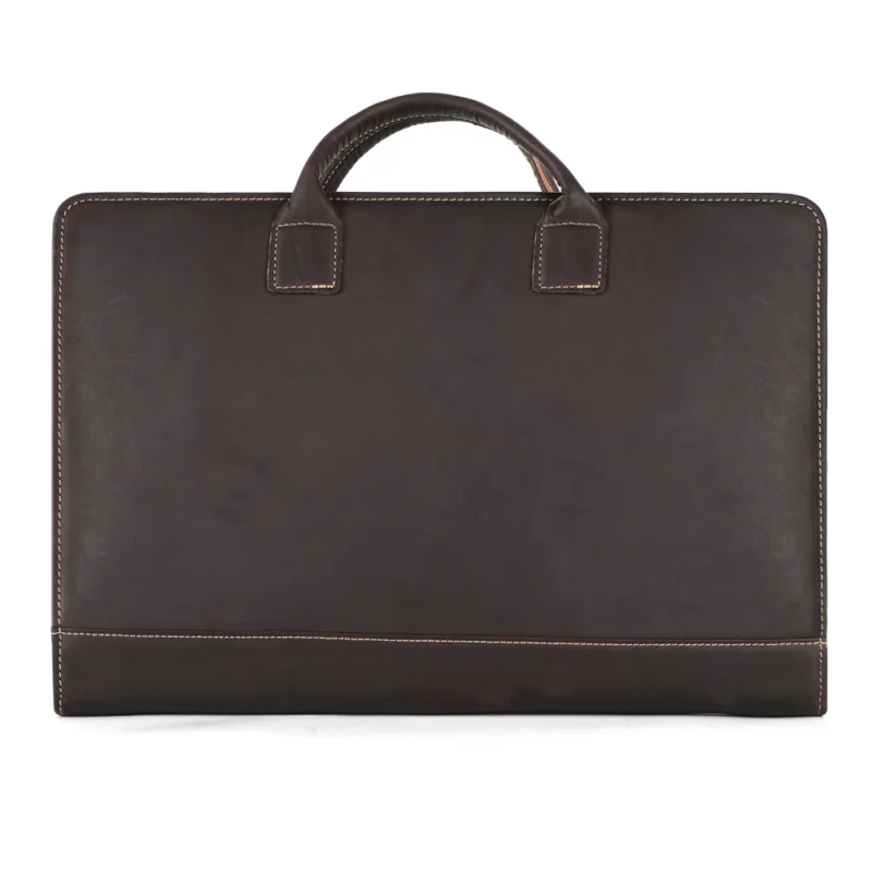 Genuine Crazy Horse Leather Briefcase with 15.6" Laptop Compartment - Vintage Business Portfolio Organizer - Image 7
