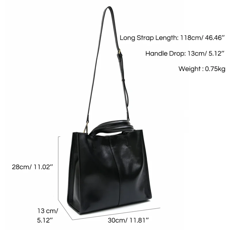 Full Grain Genuine Leather Work Tote with Laptop Compartment for Women - Professional Business Handbag - Image 6