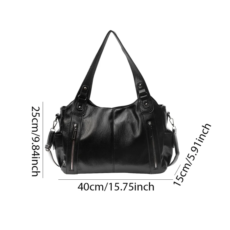 Vegan Leather Tote Bag with Adjustable Shoulder Strap - Professional Women's Work Purse - Image 6