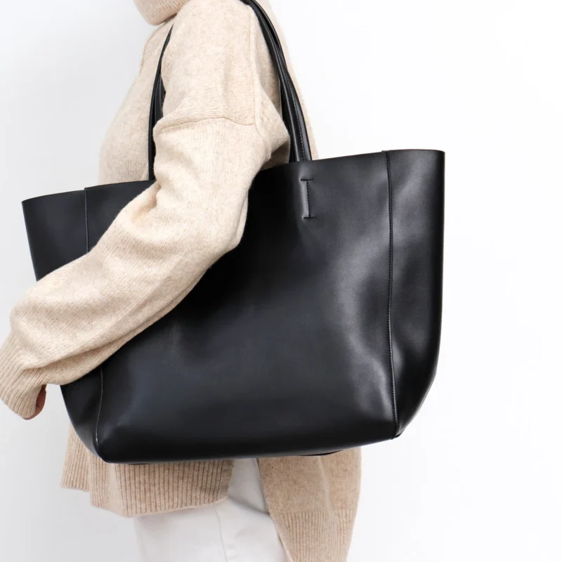 Full Grain Leather Work Tote with Laptop Compartment for Women - Professional Daily Commuter Bag - Image 3