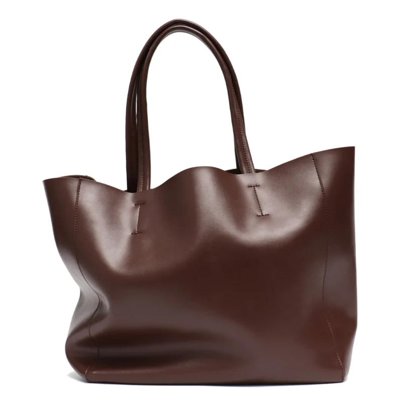 Full Grain Leather Work Tote with Laptop Compartment for Women - Professional Daily Bag - Image 9