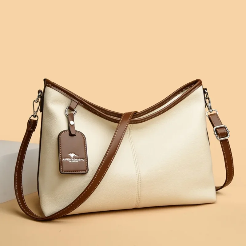 Soft PU Leather Crossbody Shoulder Bag with Dual Straps - Casual Fashion Tote for Women - Image 2