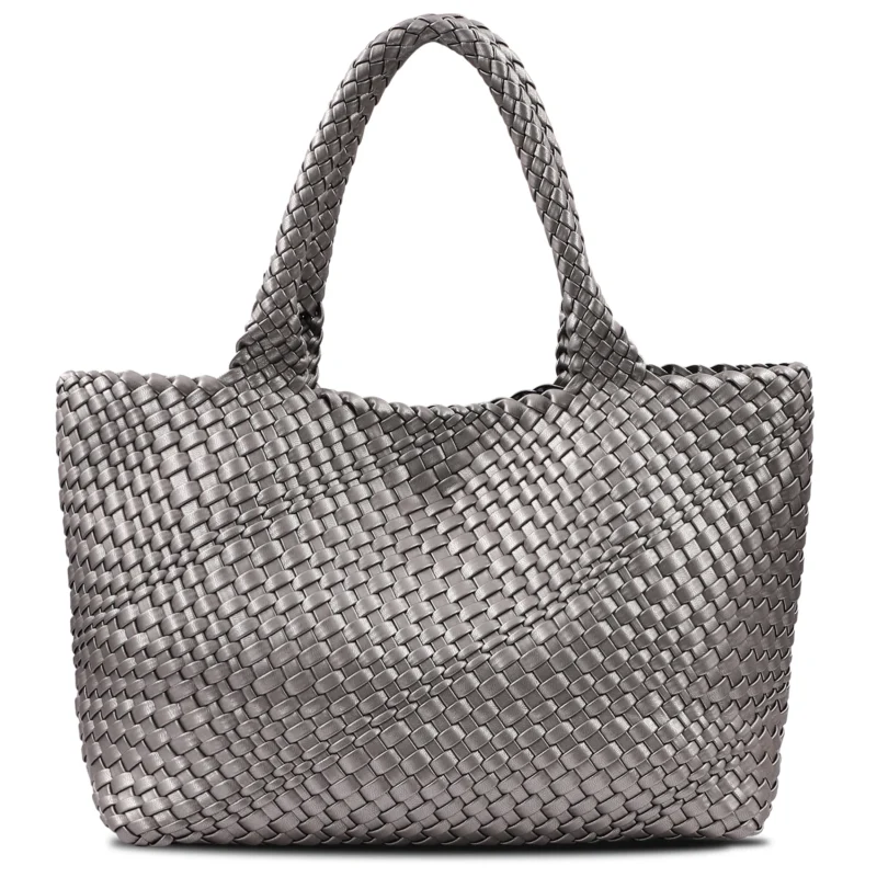 Woven Vegan Leather Tote Bag with Handle for Women - Professional Work & Travel Companion - Image 13