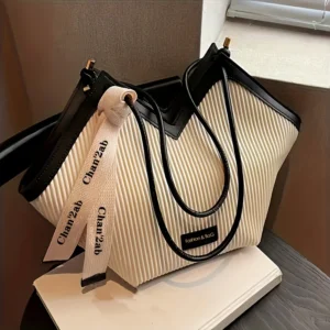 Faux Leather Work Tote Bag with Large Capacity for Women - Professional Shoulder Handbag