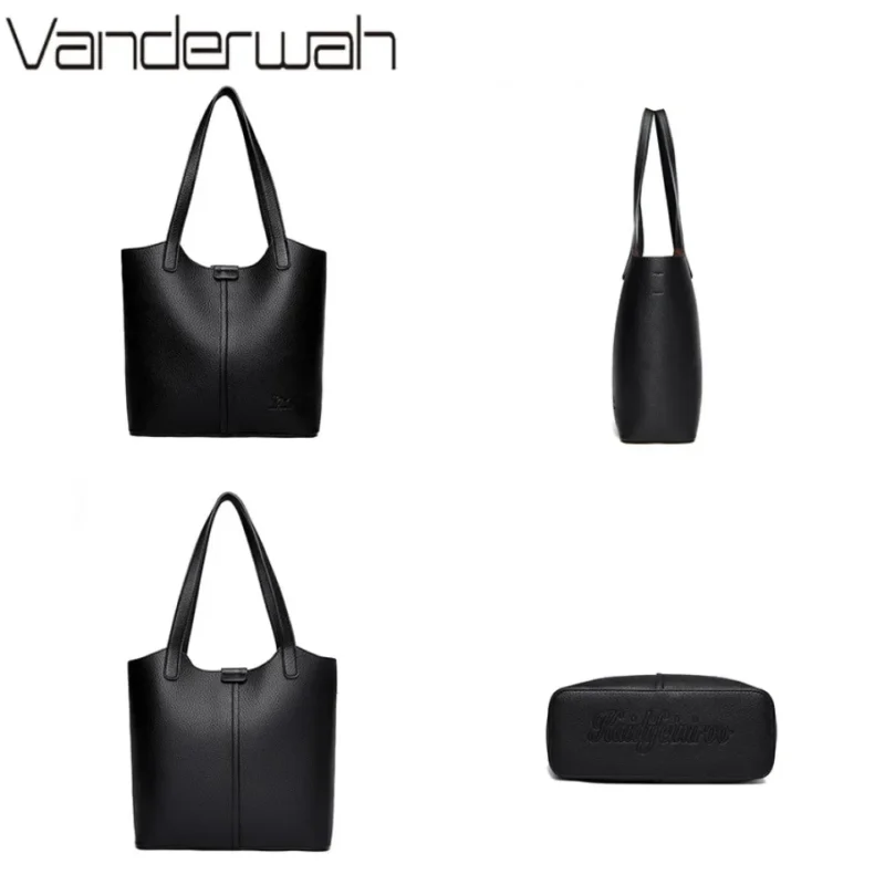 Vegan Leather Shoulder Tote Bag for Women - Professional Casual Handbag with Interior Organization - Image 5