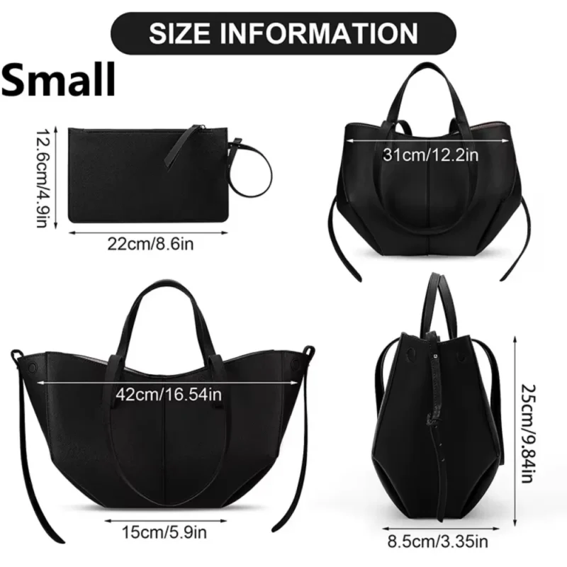 Faux Leather Work Tote Bag with Large Capacity for Women - Professional Shoulder Handbag - Image 4