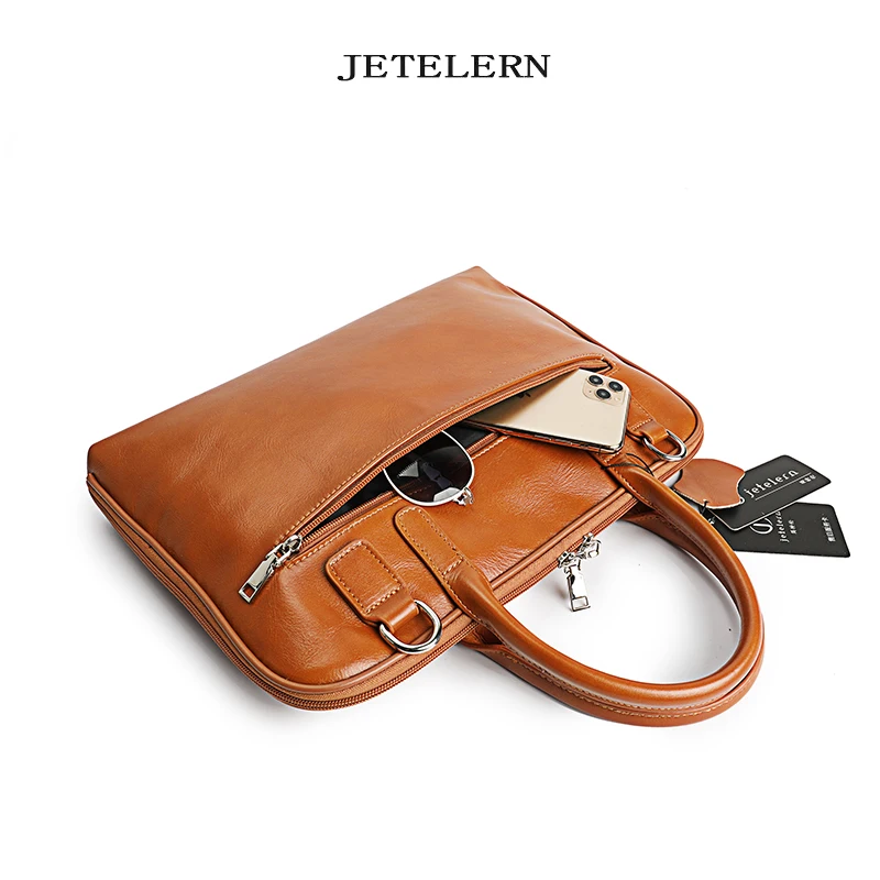 Classic executive leather briefcase for professional meetings