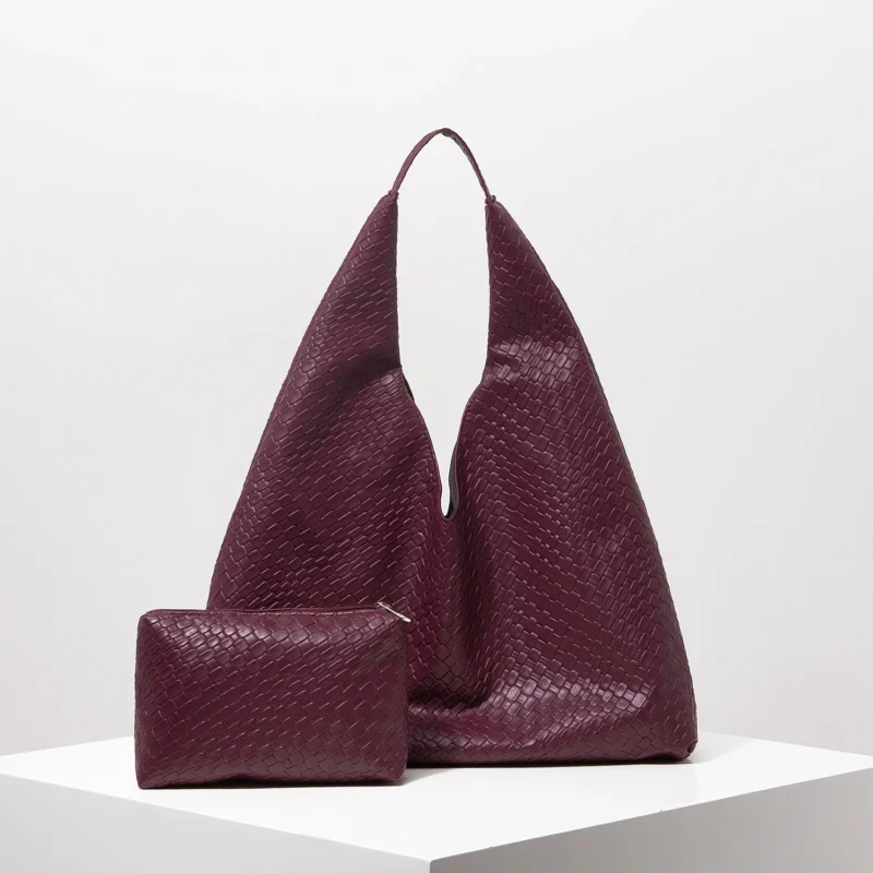 Woven Pattern Vegan Leather Work Tote with Matching Wallet - Professional Women's Commuter Bag - Image 10