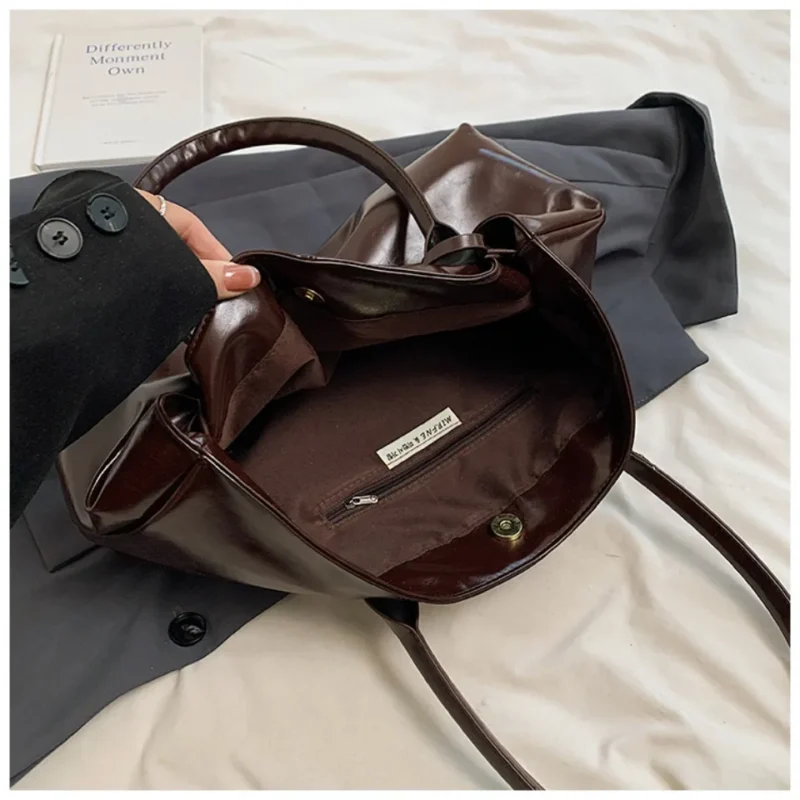 Premium Vegan Leather Hobo Bag with Tassel Detail - Slouchy Professional Tote for Women - Image 6