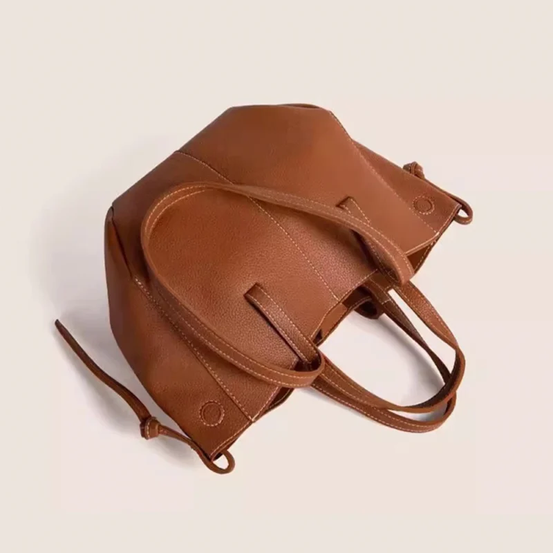 Professional Vegan Leather Tote Bag with Interior Compartments for Women - Elegant Workday Carryall - Image 4