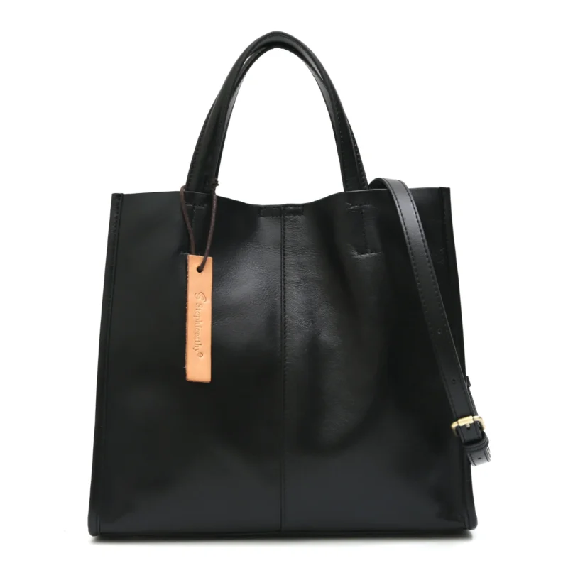 Full Grain Genuine Leather Work Tote with Laptop Compartment for Women - Professional Business Handbag - Image 10