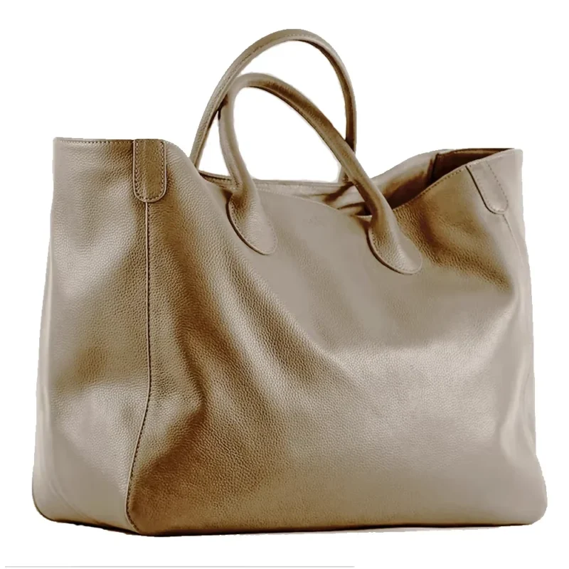 Full Grain Leather Oversized Tote Bag with Organizer Pockets for Professional Women - Daily Commuter & Travel Carryall - Image 7