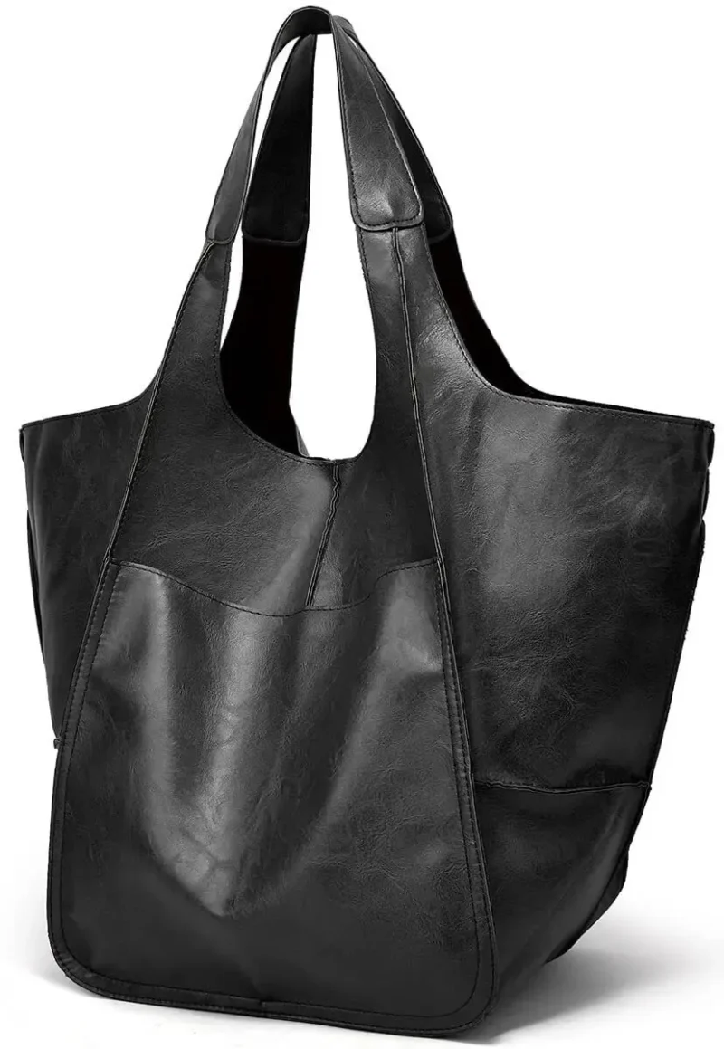 Premium PU Leather Work Tote with Spacious Compartments for Women - Professional Bucket Bag - Image 7
