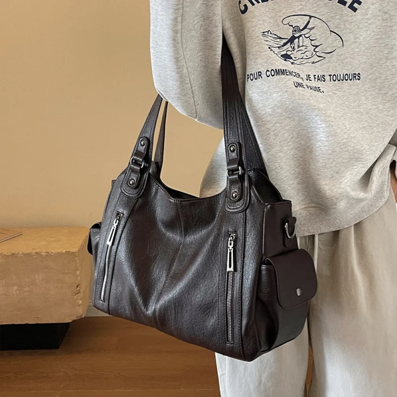 Vegan Leather Tote Bag with Adjustable Shoulder Strap - Professional Women's Work Purse - Image 3