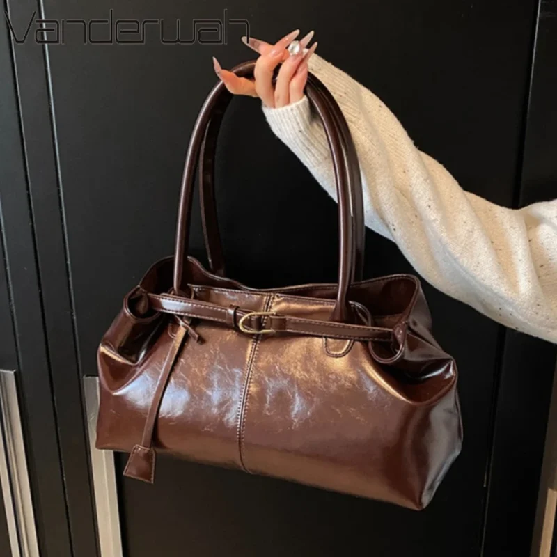 Premium Vegan Leather Hobo Bag with Tassel Detail - Slouchy Professional Tote for Women