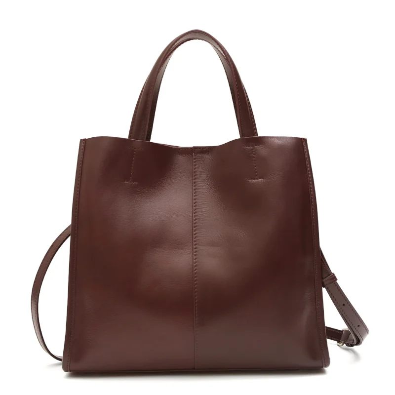 Full Grain Genuine Leather Work Tote with Laptop Compartment for Women - Professional Business Handbag - Image 9