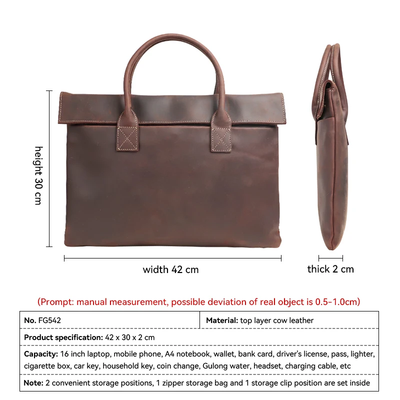 Slim leather briefcase designed for professionals who need sleek laptop protection