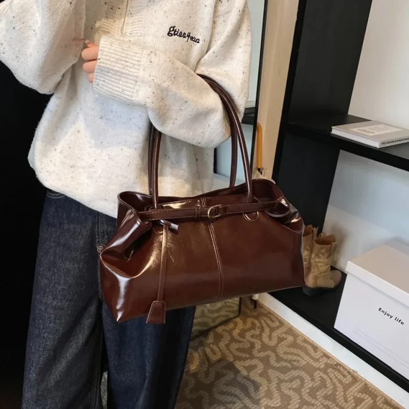 Premium Vegan Leather Hobo Bag with Tassel Detail - Slouchy Professional Tote for Women - Image 2