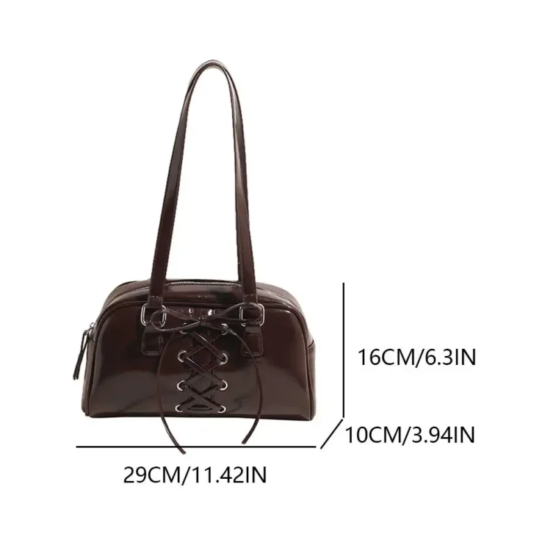 Y2K Aesthetic Red PU Leather Shoulder Bag with Top Handle for Women - Fashion Tote Purse - Image 19
