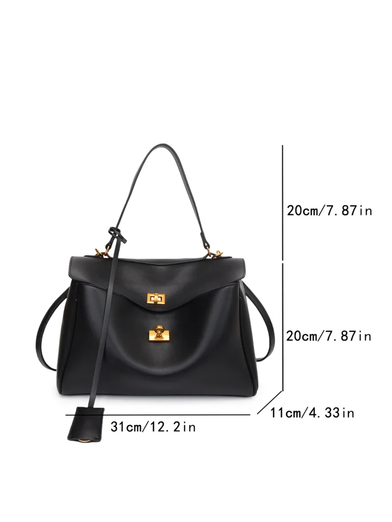 Vegan Leather Work Tote with Large Capacity - Professional Women's Shoulder Bag - Image 6