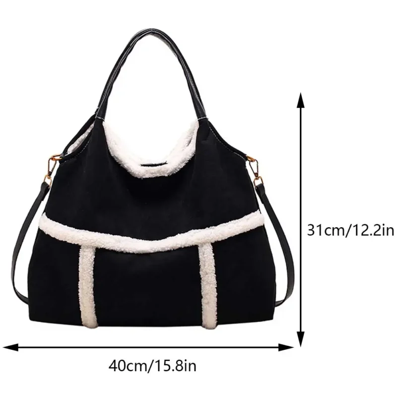 Premium Faux Suede Work Tote Soft Bucket Handbag for Women - Professional Fashion Shoulder Bag - Image 6